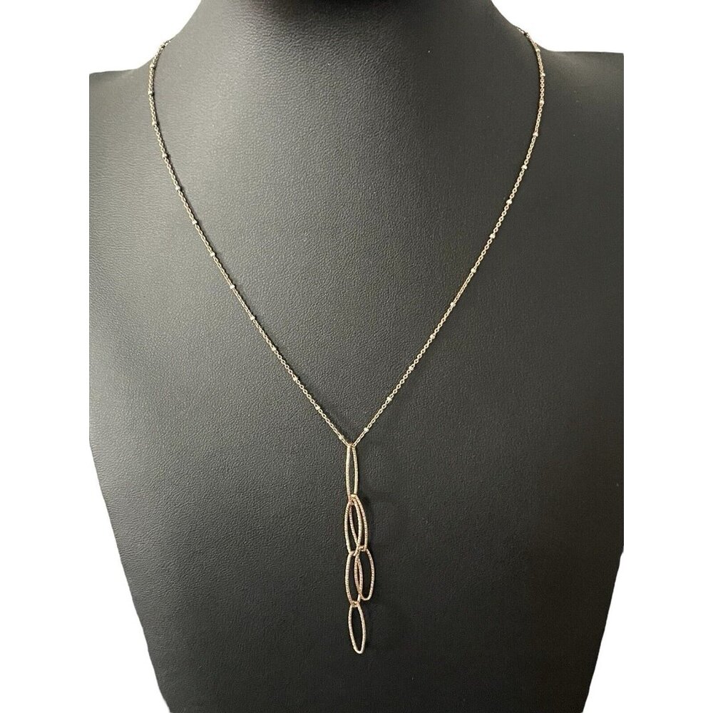 Ashley Scheming Gold Vermeil Sterling Silver 925 Drop Chain Necklace‎ Dainty
